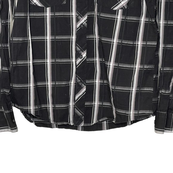 Eighty Eight Platinum Western Shirt Size Small‎ Black Gray White Check Cotton - Picture 4 of 5